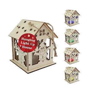 Christmas Wooden Light Decoration 9cm