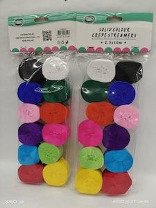 Paper Items 1: Multicoloured Crepe Paper Streamers 12pk