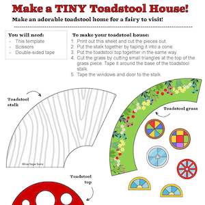 Printables: Tiny Toadstool House free printable