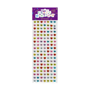 Stickers 1: Craft Self Stick Heart Gems 133pc