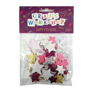 Foam Glitter Stickers - Star Pink Purple Gold