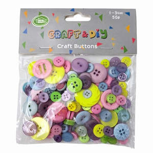 Craft Buttons - Various Sizes & Colours 1-3.5cm (50g)