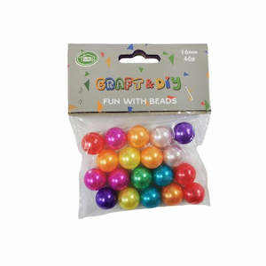 All Craft Supplies 1: Bright Coloured Pearl Beads 16mm