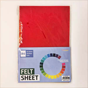 All Craft Supplies 1: Multi-Coloured A4 Felt Sheets