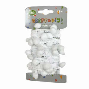 White Pom Pom Trim 1.8m