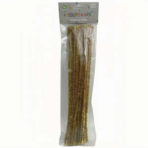 All Craft Supplies 1: Gold Glitter 30cm Chenille Sticks 40pcs