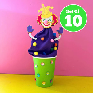 All Craft Kits: Set of 10 - Clown Puppet