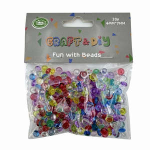 All Craft Supplies 1: Transparent Coloured Beads 5mm (no hole)