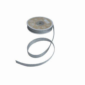 1cm Silver Glitter Ribbon