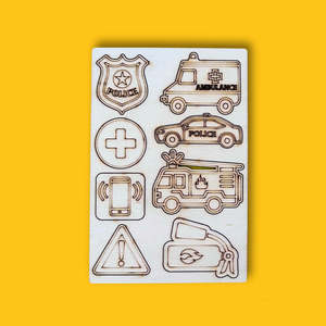 Emergency Services Crafts: Emergency Icons - Wood (Pack of 10)