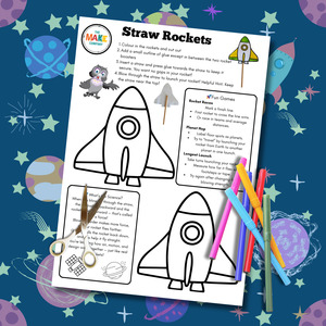 All Kids Craft Kits 1: Flying Straw Rocket - Free Printable