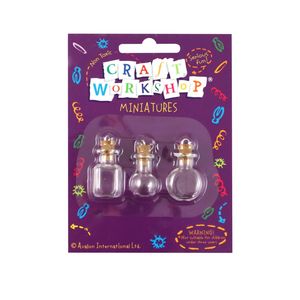 Fairy Garden Supplies: Miniature Fairy Potion Bottle Charms 3pc