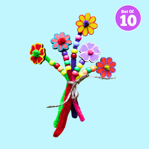 All Craft Kits: Set of 10 - Pipe Cleaner Flowers