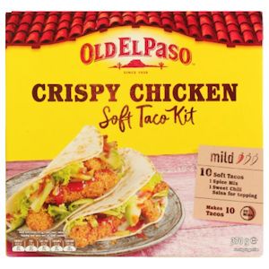 Old El Paso Mild Crispy Chicken Soft Taco Kit 370g