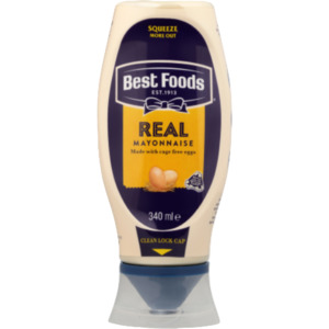 Best Foods Real Mayonnaise Squeeze Bottle 340ml