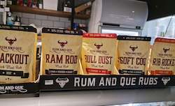 Groceries: Rum & Que meat rubs