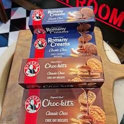 Groceries: Bakers Choc Kits & Romany Creams