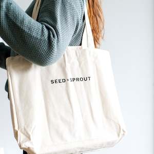 Seed Sprout: Heavy Duty Reusable Shopping Tote Bag with Internal Pockets
