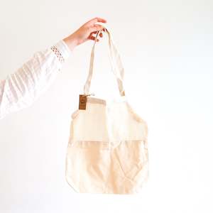 Reusable Organic Cotton Panelled Shopping Tote Bag