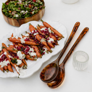 Amber Resin Salad Servers