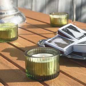 The Minimal Co: Olive Fluted Tealight Holders (Set of 6)