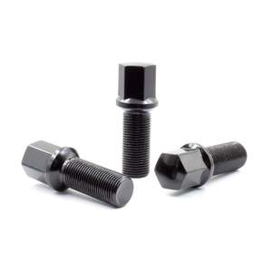 Wheel Bolts: Mercedes C Class AMG W201 W203 Extended Wheel Bolts - M12X1.5 Ball Seat Black