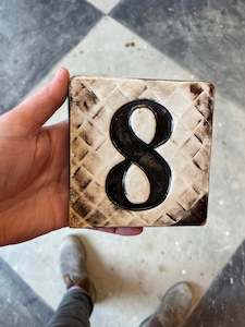 Square Tiles: Number 8 ceramic tile