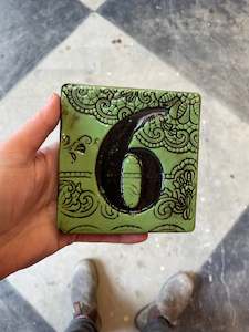 Square Tiles: Number 6 ceramic tile