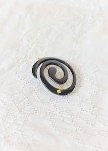 Turtle Story Spiral Hair Clip Noir