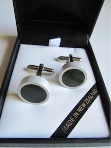 Greenstone: Round Greenstone Cufflinks