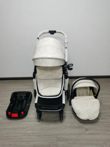 Pram, Capsule & ISOFIX Base Pink (BEIGE) NEW Preorder up