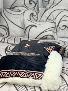 Kids faux fur Blanket & Pillowcase (the background blanket and pillows are not included)