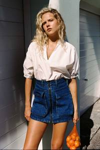 Alfred Zip Mini Skirt – Washed Indigo