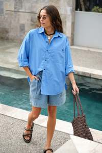 Peta Oversized Shirt – Amalfi Blue