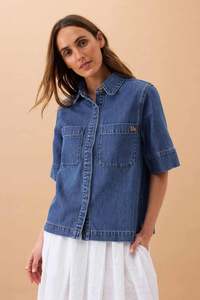 Denim: Noa Short Sleeve Shirt – Fresh Indigo