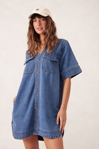 Denim: Sammy Relaxed Shirt Dress – Fresh Indigo Denim (last size)