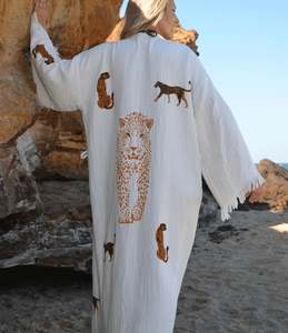 Cheetah Print Kaftan Robe
