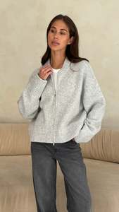 Knitwear: Zoe Cardigan – Silver (last one)