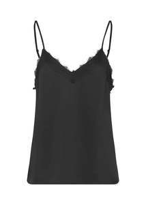 Modstrom: Malkam Top – Soft Satin – soft white & black