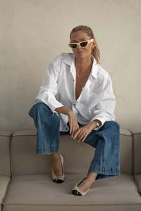 Peta Oversized Shirt – White