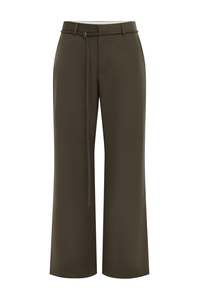 Fashion Womens: Marin Wool Suit Pants - Chestnut Brown
