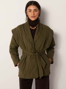 Fashion Womens: Lucille Jacket – Olive Bloom
