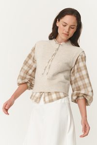 Fashion Womens: Quinn Merino Knit Vest – Oat Marle