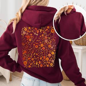 Autumn Wildflower Hoodie – Cottagecore Floral Tee