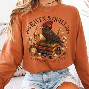 Book Shirts Tshirts For Book Lovers Literary Tshirts: Raven & Quill Literary Society Long Sleeve