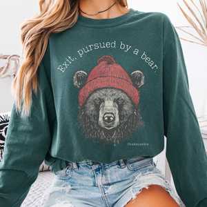 Book Shirts Tshirts For Book Lovers Literary Tshirts: Exit, Pursued by a Bear Shakespeare Long Sleeve