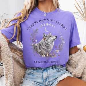 Under the Crown of Moonlight Wolf T-Shirt