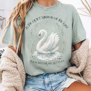Book Shirts Tshirts For Book Lovers Literary Tshirts: In The Quiet Mirror Swan T-Shirt