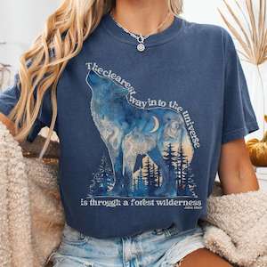 Whimsical Witchy: Forest Wilderness Wolf T-Shirt – Nature Quote Tee