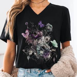 Whimsical Witchy: Witchy Whimsigoth V-Neck Tee